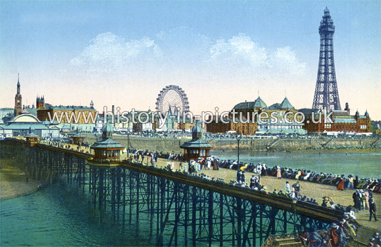 Blackpool from the North Pier, Lancashire. c.1908